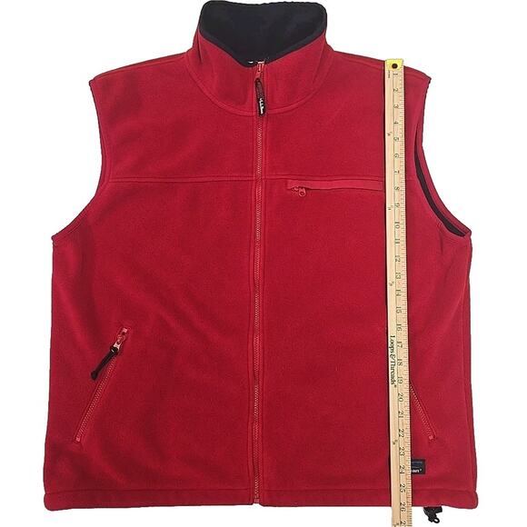 Vintage L.L. Bean Mens Fleece Vest Sz XL Polartec Windbloc Red Made In USA - Picture 9 of 9